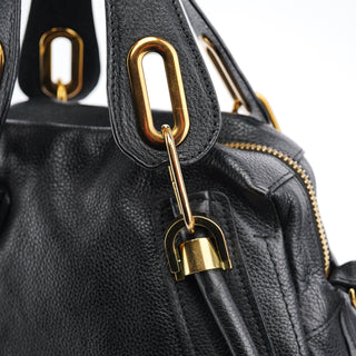 Chloe Black Leather Paraty 2-Way Bag