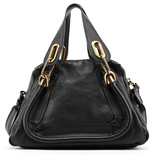 Chloe Black Leather Paraty 2-Way Bag