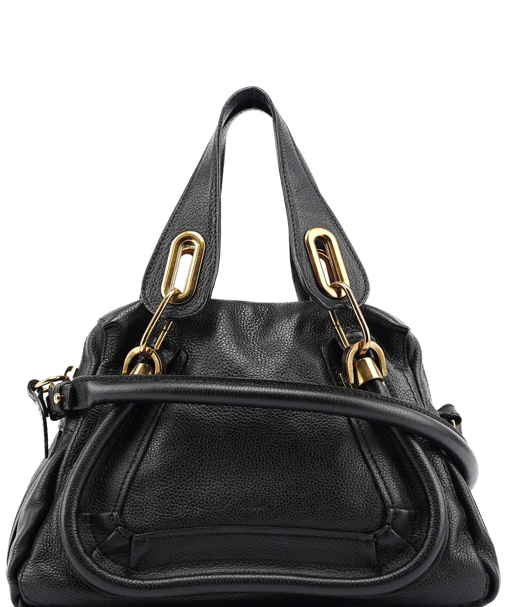 Chloe Black Leather Paraty 2-Way Bag