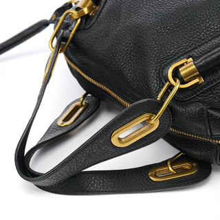 Chloe Black Leather Paraty 2-Way Bag