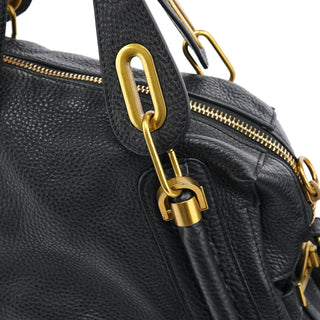 Chloe Black Leather Paraty 2-Way Bag