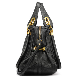 Chloe Black Leather Paraty 2-Way Bag