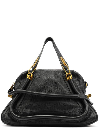 Chloe Black Leather Paraty 2-Way Bag