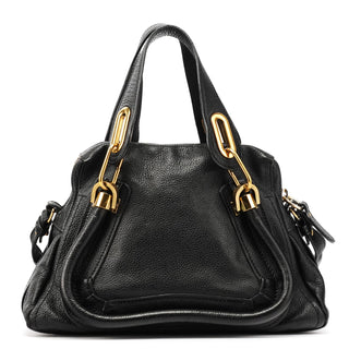 Chloe Black Leather Paraty 2-Way Bag