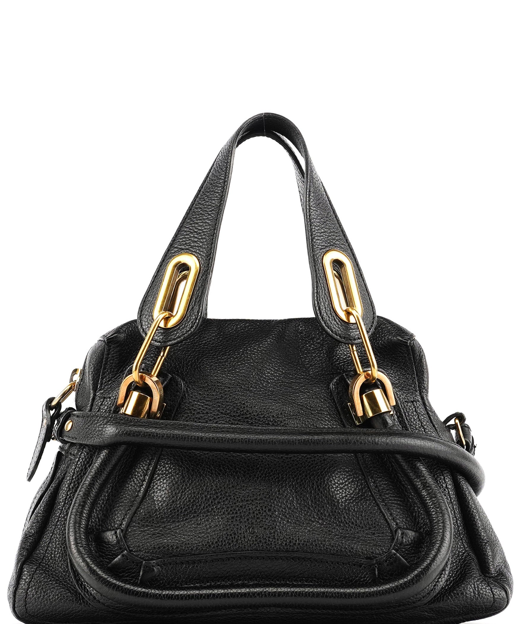 Chloe Black Leather Paraty 2-Way Bag