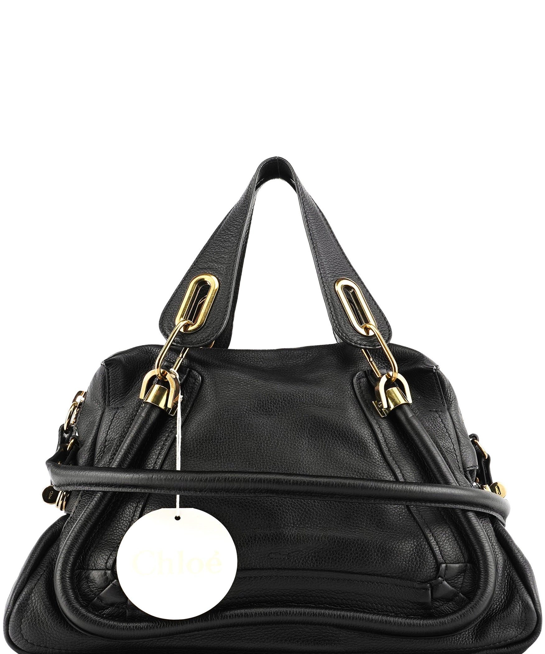 Chloe Black Leather Paraty 2-Way Bag