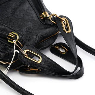 Chloe Black Leather Paraty 2-Way Bag