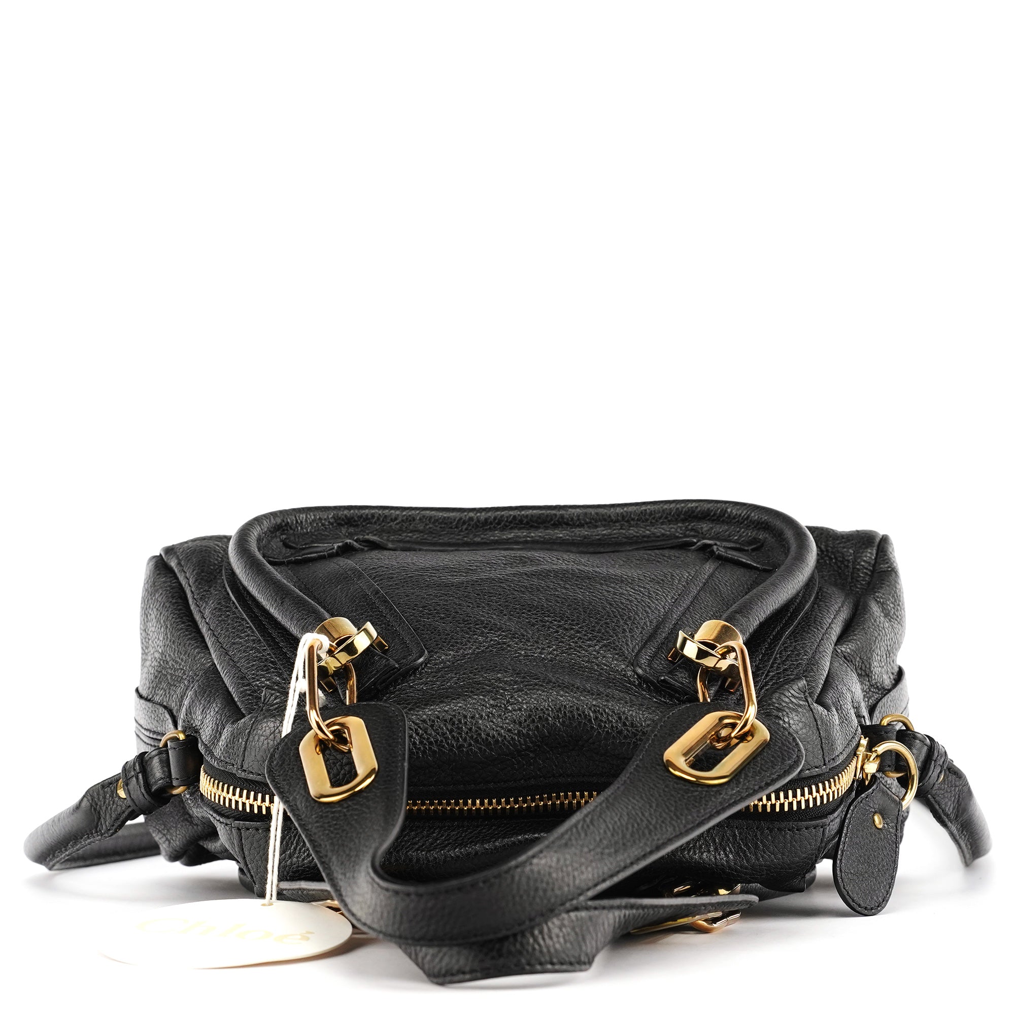 Chloé Paraty 2-Way Tasche aus schwarzem Leder
