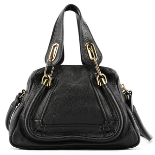 Chloe Black Leather Paraty 2-Way Bag