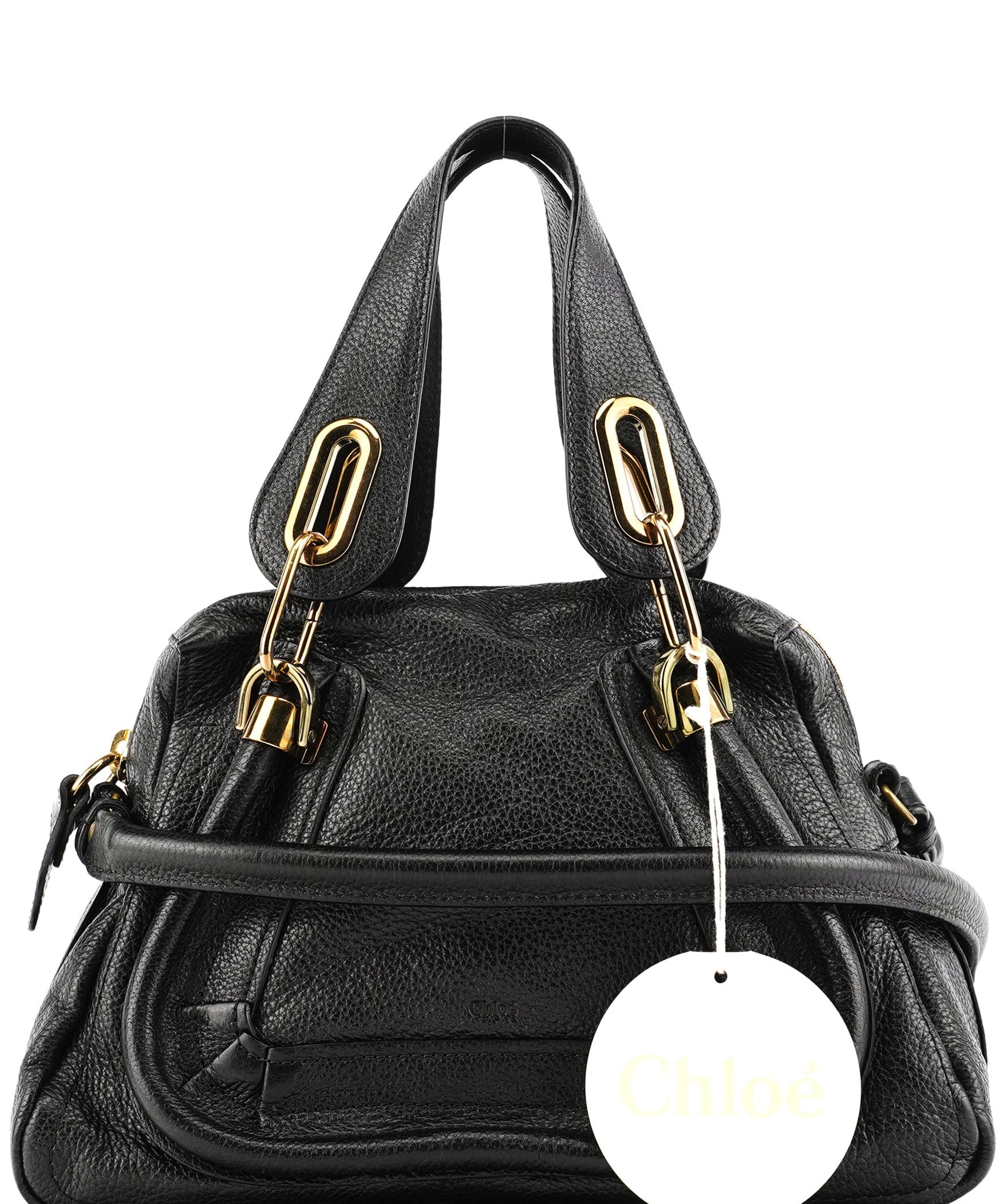 Chloe Black Leather Paraty 2-Way Bag