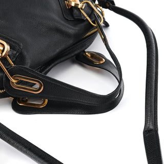 Chloe Black Leather Paraty 2-Way Bag