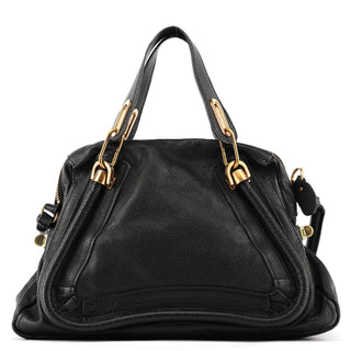 Chloe Black Leather Paraty 2-Way Bag