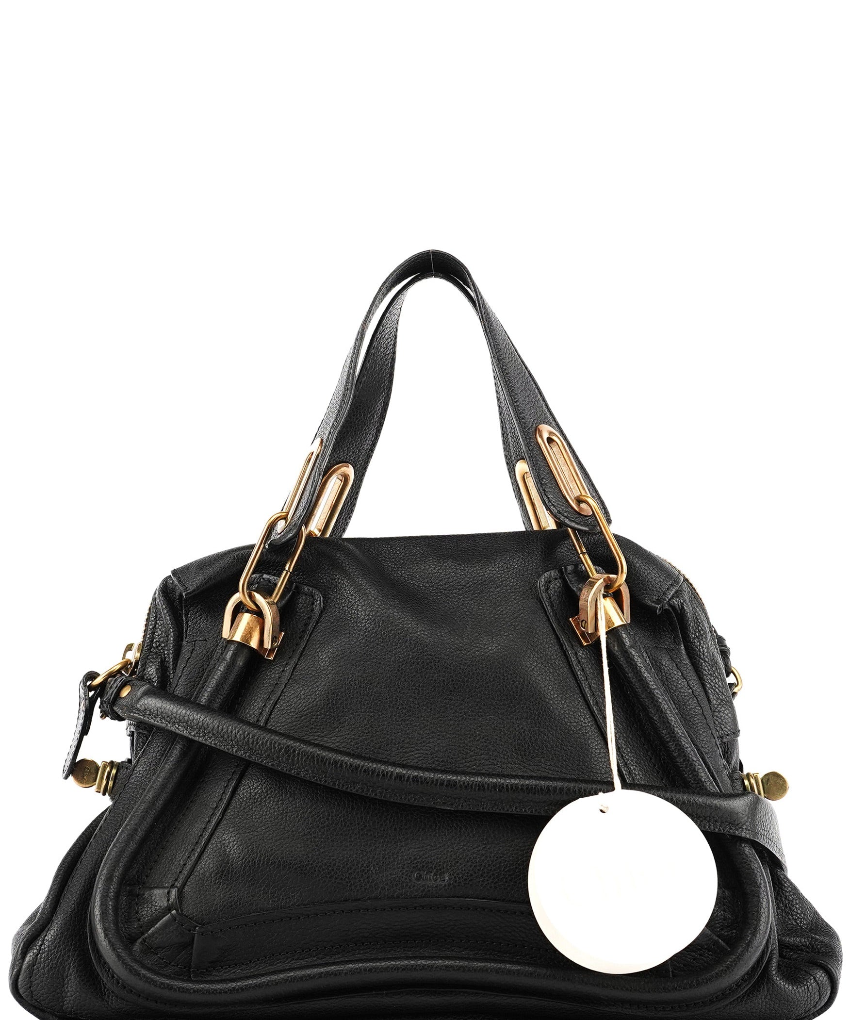 Chloe Black Leather Paraty 2-Way Bag