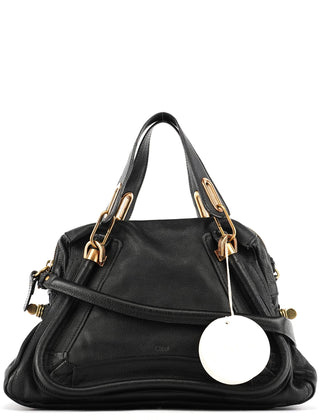 Chloe Black Leather Paraty 2-Way Bag