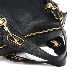 Chloe Black Leather Paraty 2-Way Bag
