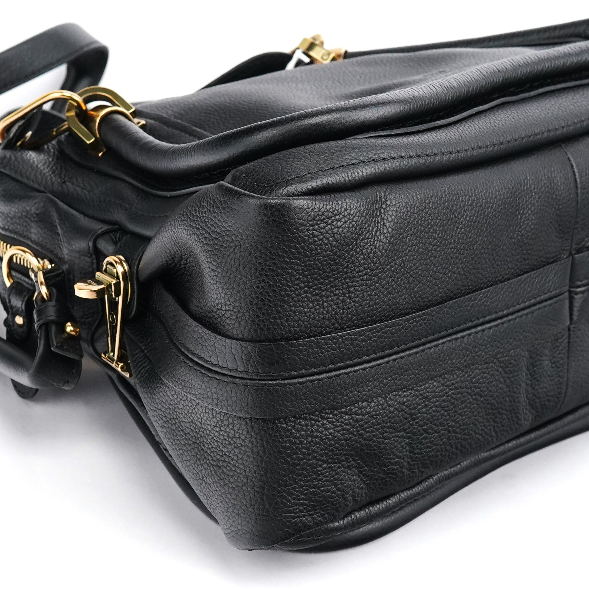 Chloé Paraty 2-Way Tasche aus schwarzem Leder