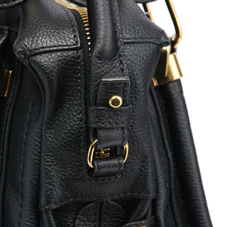 Chloe Black Leather Paraty 2-Way Bag