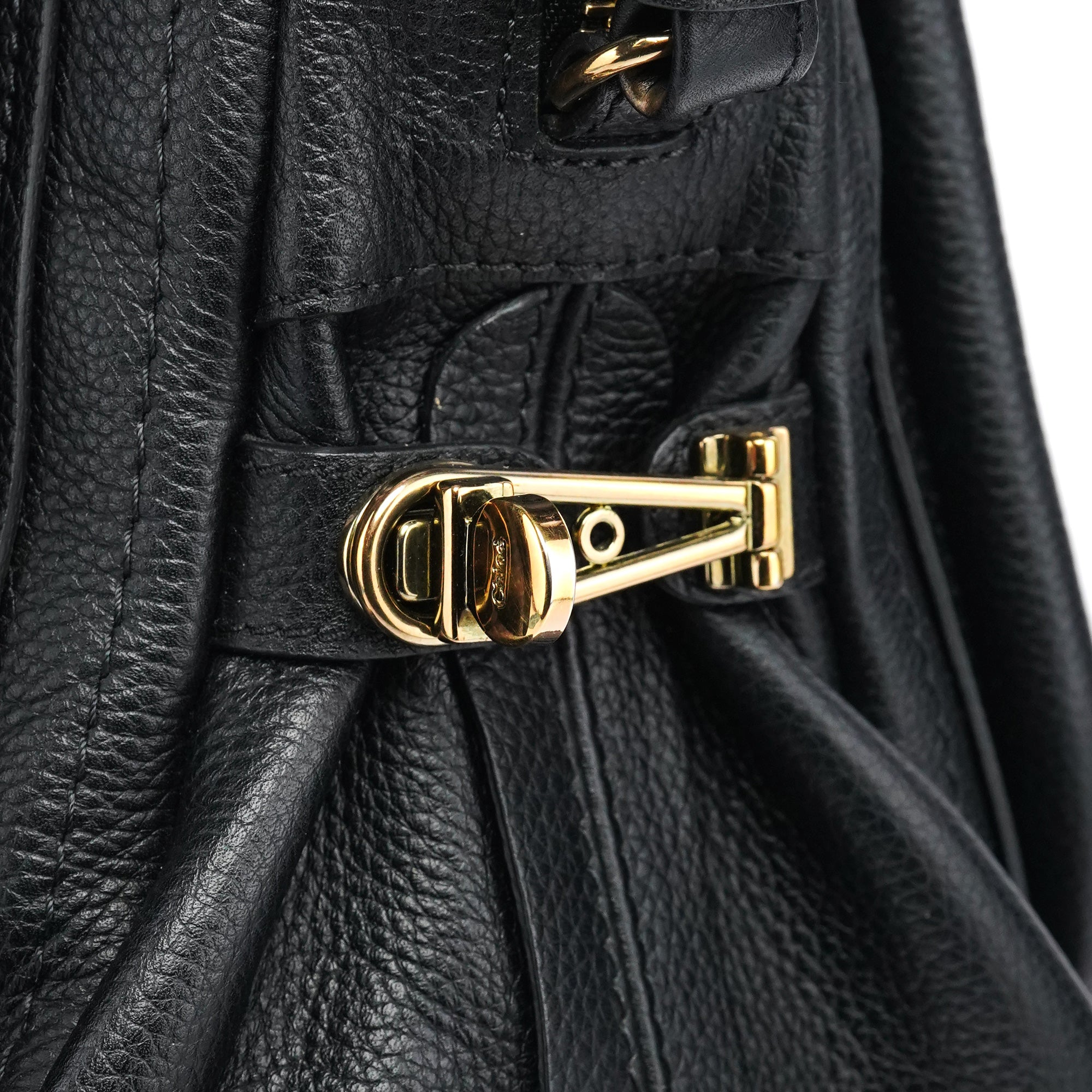 Chloé Paraty 2-Way Tasche aus schwarzem Leder