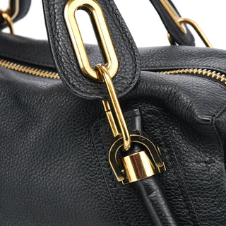 Chloe Black Leather Paraty 2-Way Bag