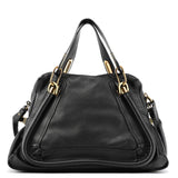 Chloé Paraty 2-Way Tasche aus schwarzem Leder