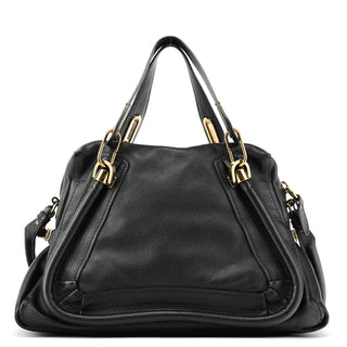 Chloe Black Leather Paraty 2-Way Bag