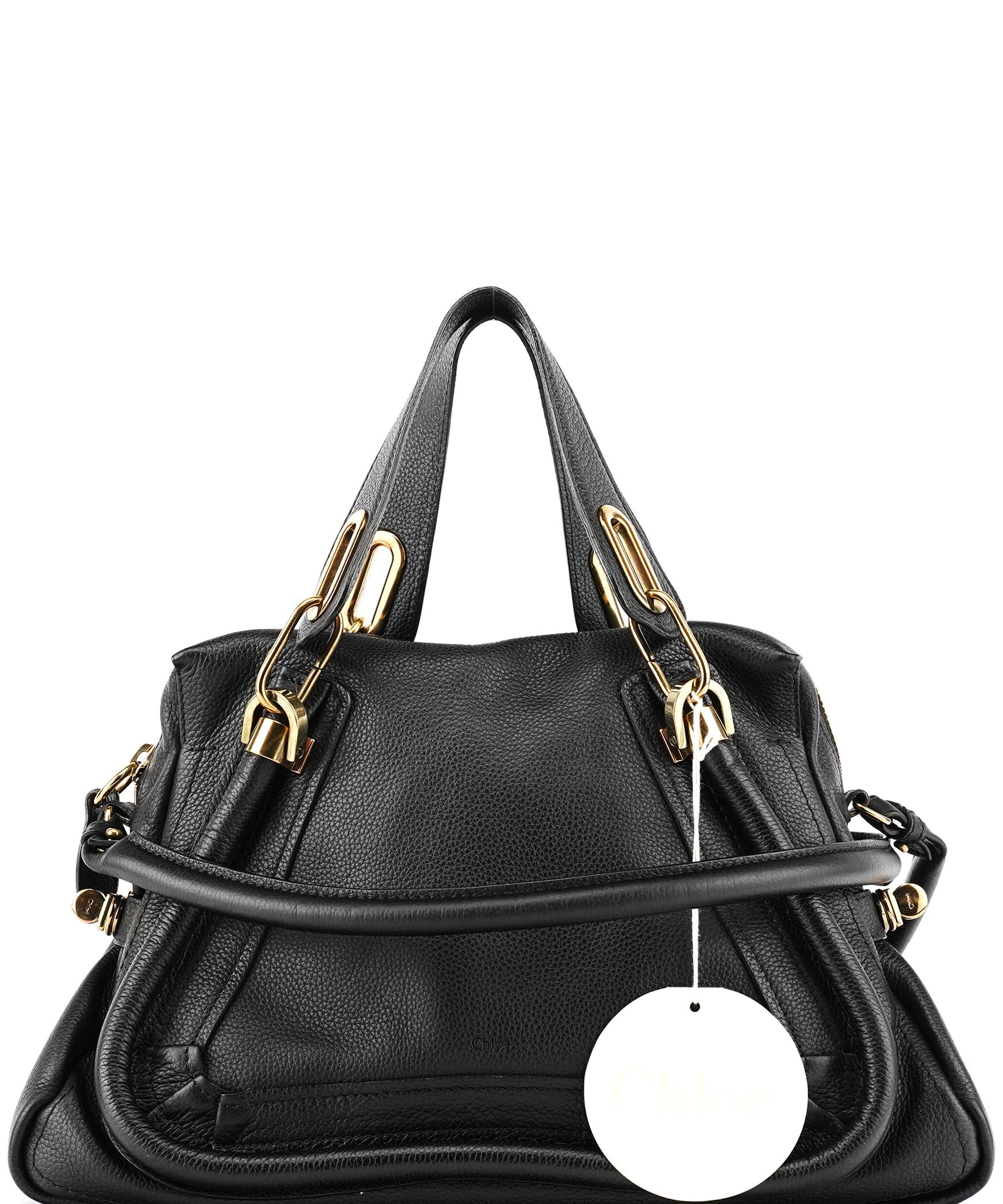 Chloe Black Leather Paraty 2-Way Bag