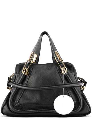 Chloe Black Leather Paraty 2-Way Bag