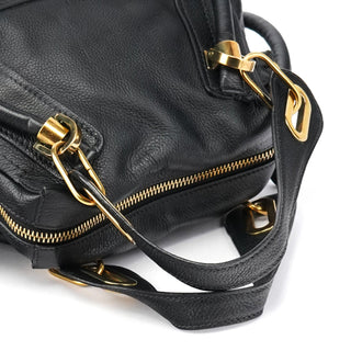 Chloe Black Leather Paraty 2-Way Bag