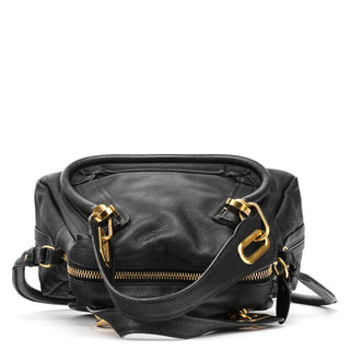 Chloe Black Leather Paraty 2-Way Bag