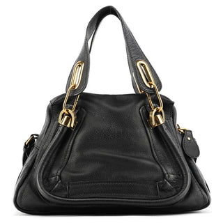Chloe Black Leather Paraty 2-Way Bag