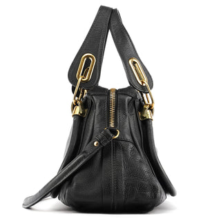 Chloe Black Leather Paraty 2-Way Bag