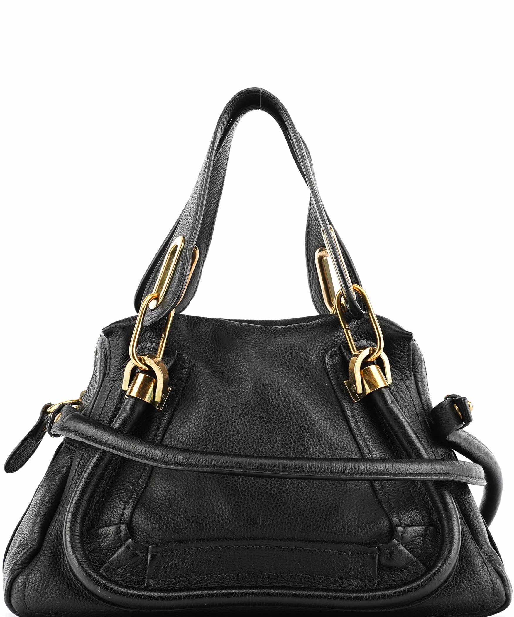 Chloe Black Leather Paraty 2-Way Bag