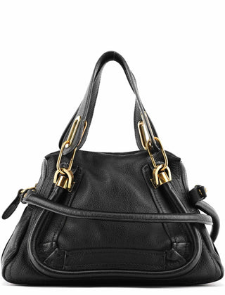 Chloe Black Leather Paraty 2-Way Bag