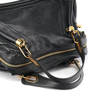 Chloe Black Leather Paraty 2-Way Bag