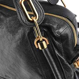 Chloe Black Leather Paraty 2-Way Bag
