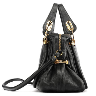Chloe Black Leather Paraty 2-Way Bag