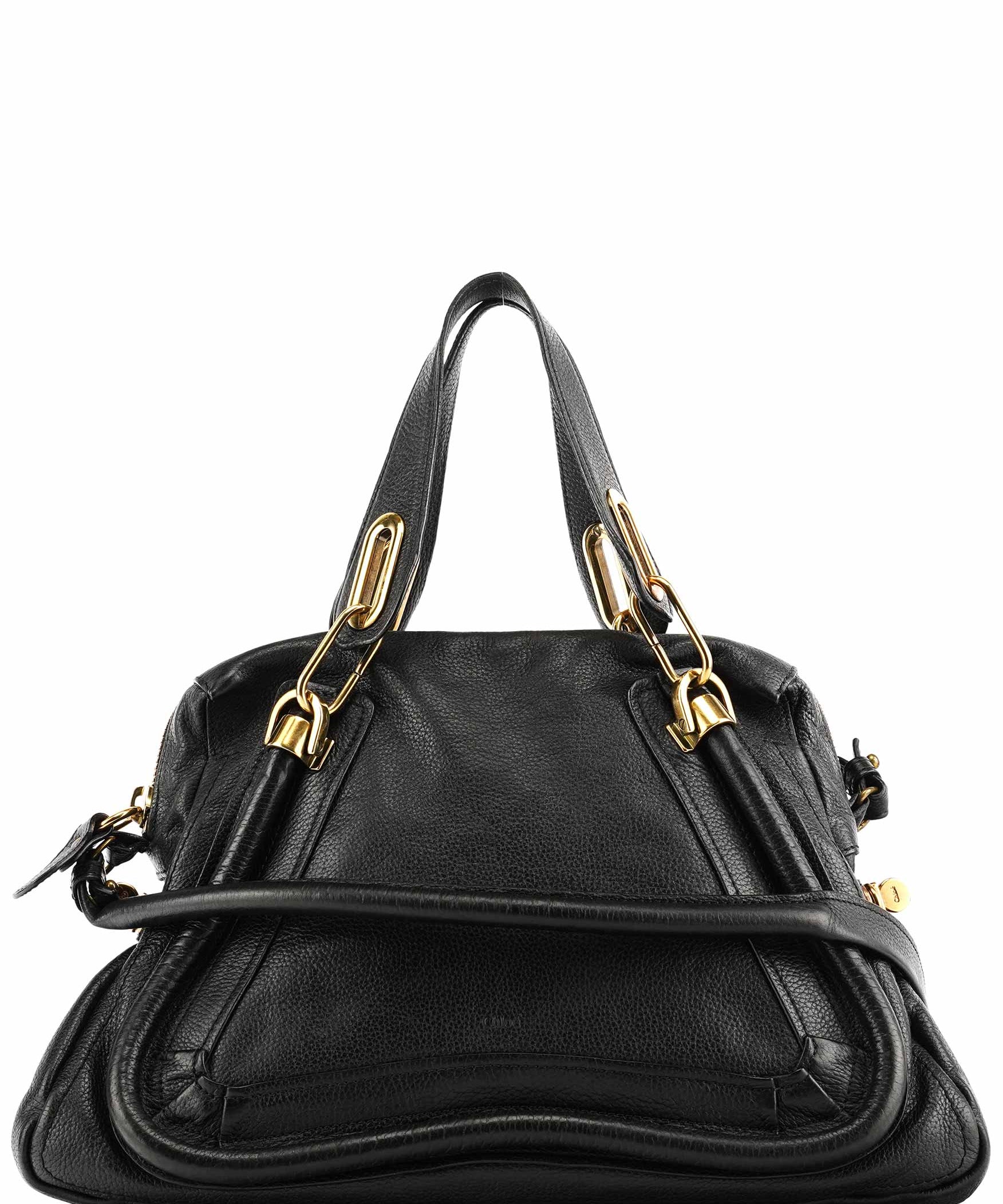 Chloe Black Leather Paraty 2-Way Bag