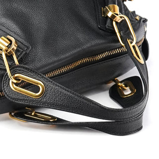 Chloe Black Leather Paraty 2-Way Bag