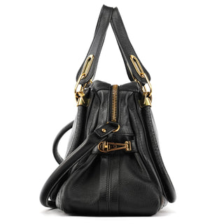 Chloe Black Leather Paraty 2-Way Bag
