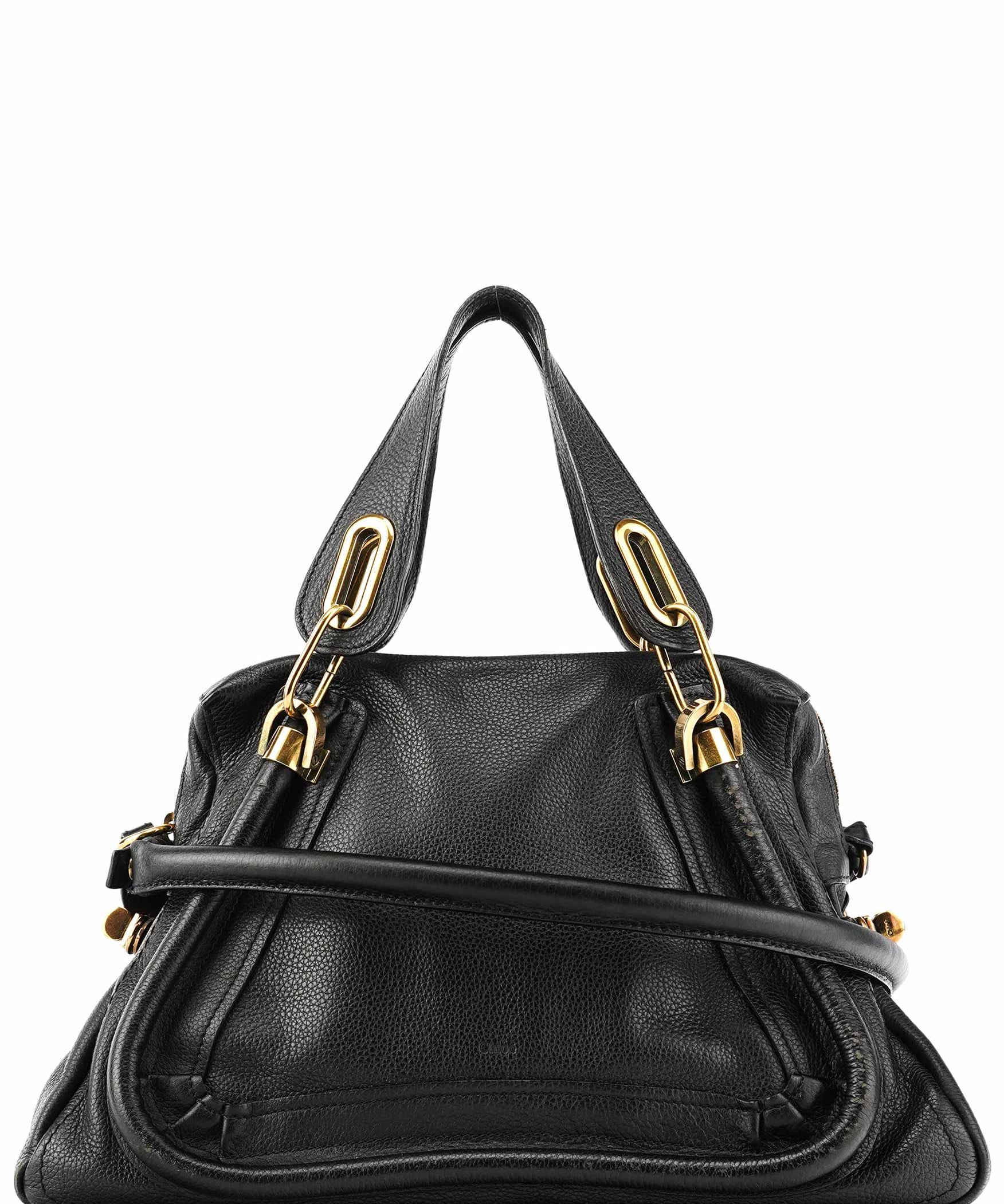 Chloe Black Leather Paraty 2-Way Bag