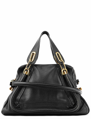 Chloe Black Leather Paraty 2-Way Bag