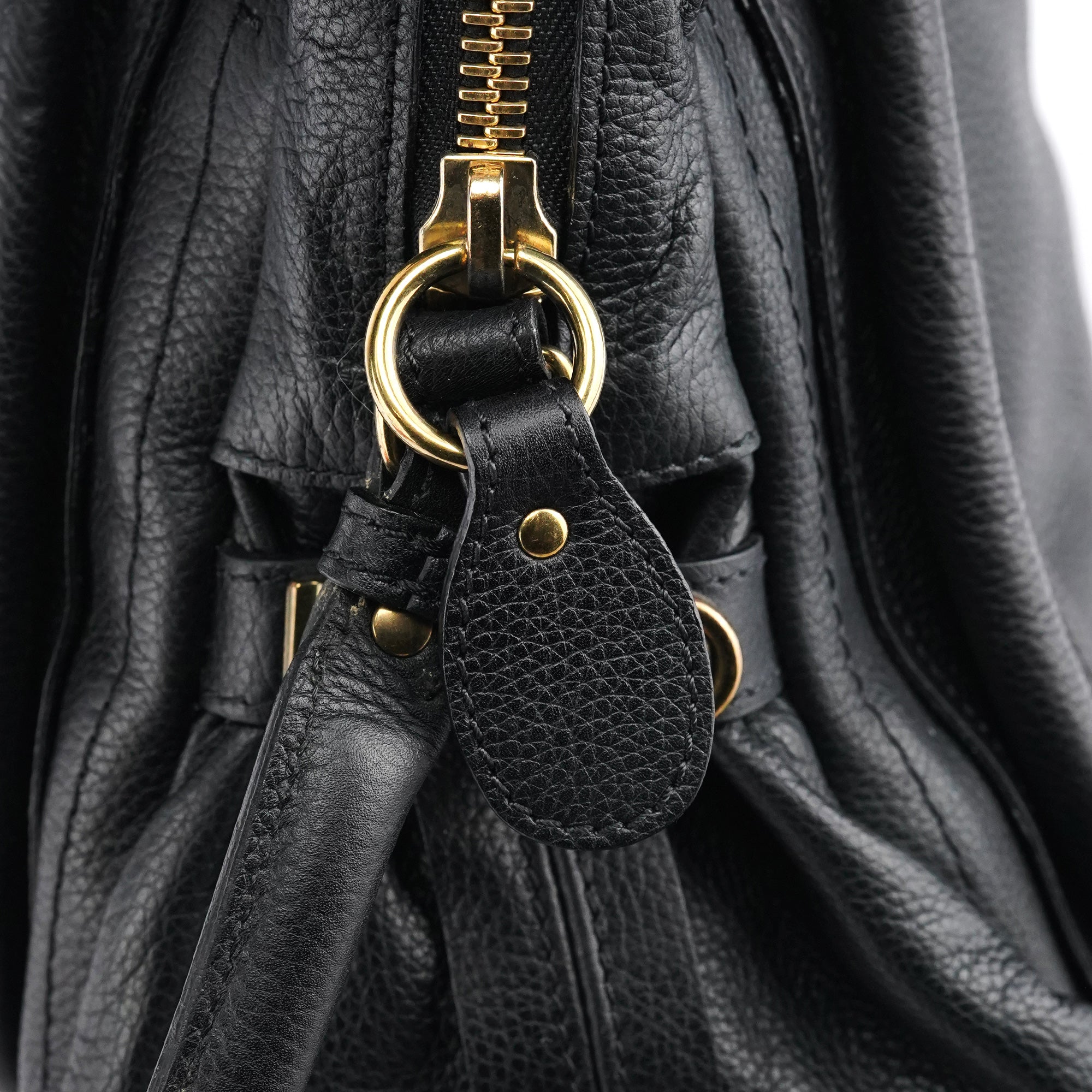 Chloe Black Leather Paraty 2-Way Bag