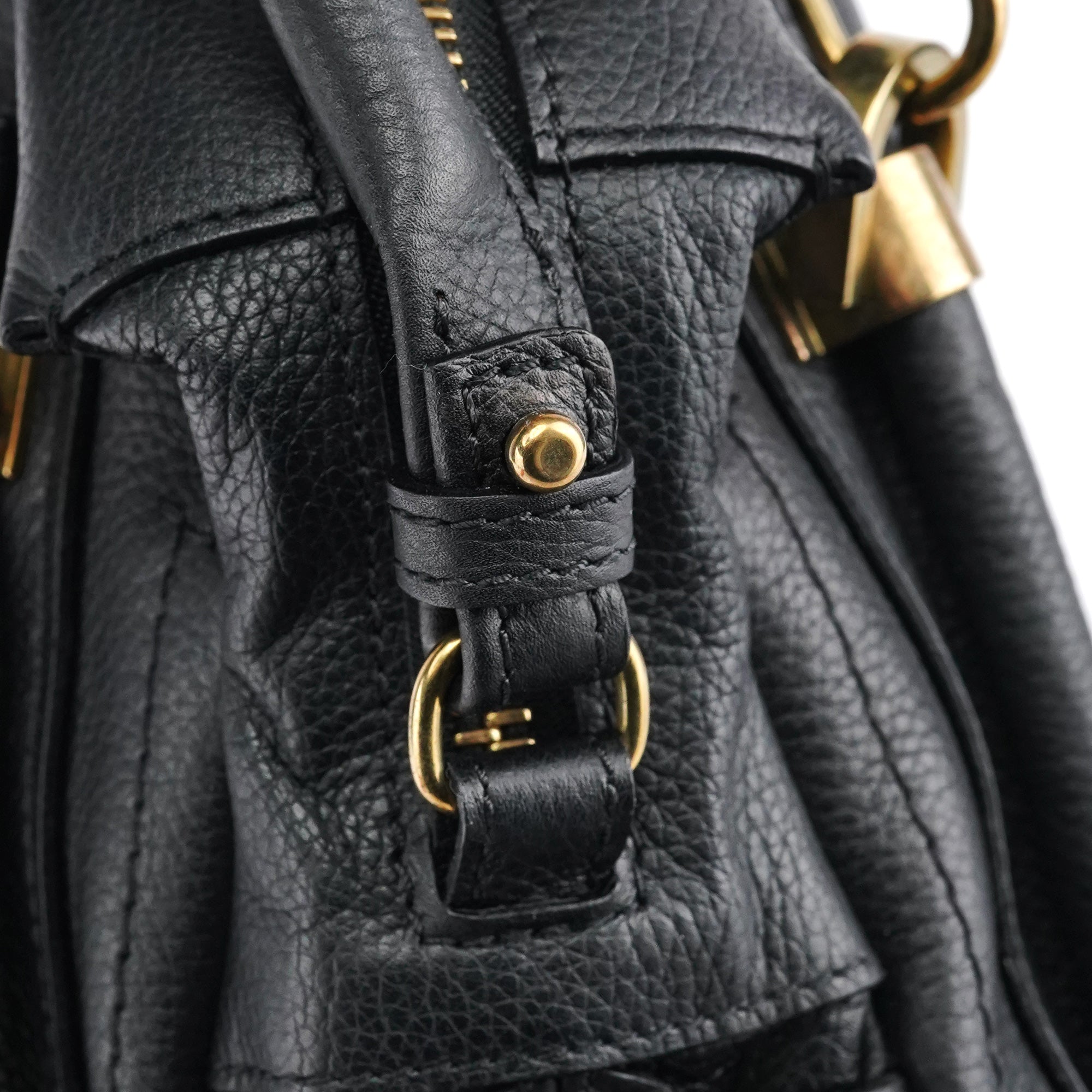 Chloe Black Leather Paraty 2-Way Bag