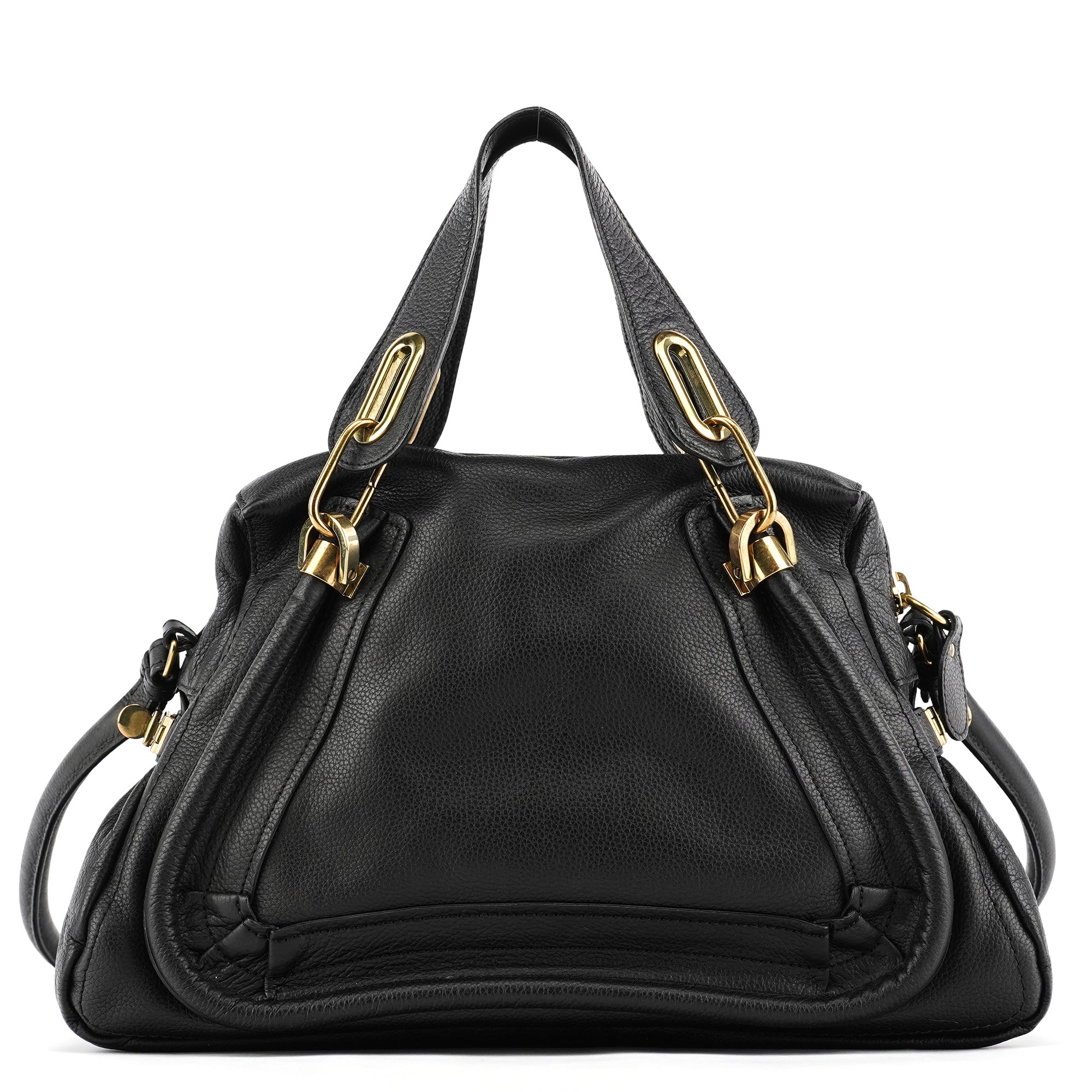 Chloe Black Leather Paraty 2-Way Bag