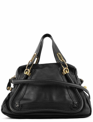 Chloe Black Leather Paraty 2-Way Bag