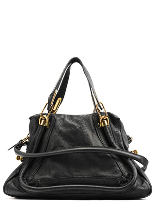 Chloé Black Leather Paraty 2-Way Bag