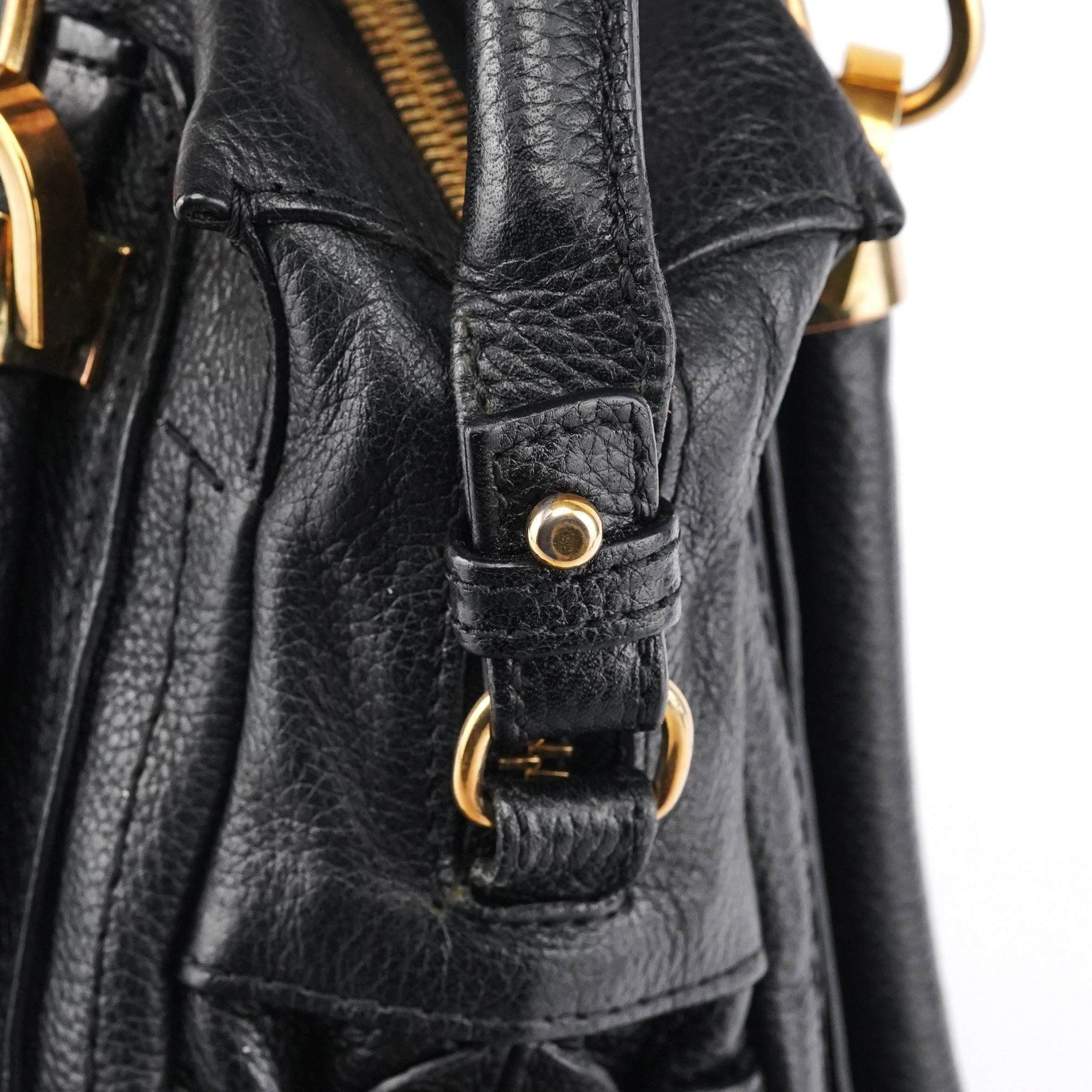 Chloé Black Leather Paraty 2-Way Bag