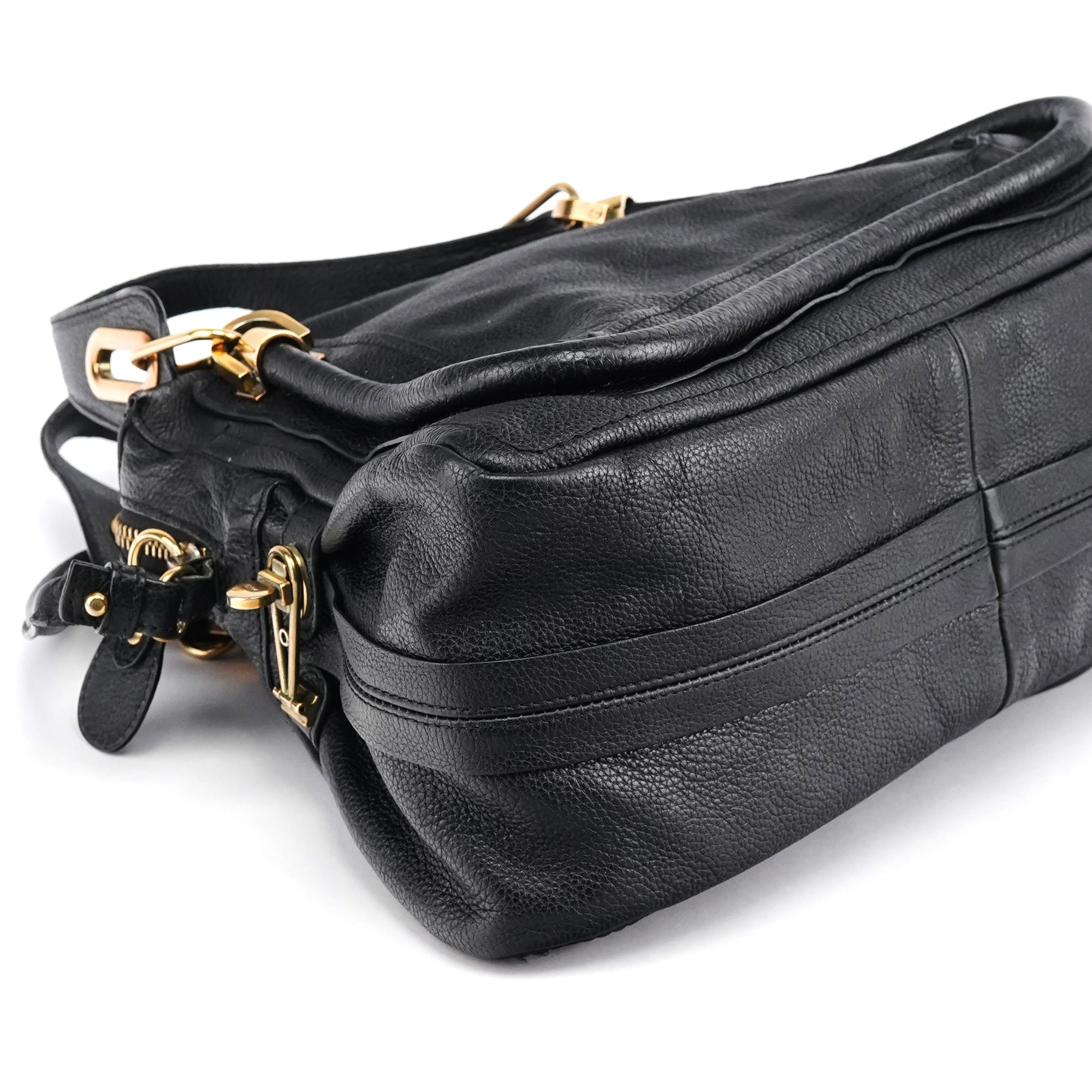 Chloé Black Leather Paraty 2-Way Bag