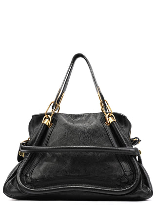 Chloé Black Leather Paraty 2-Way Bag