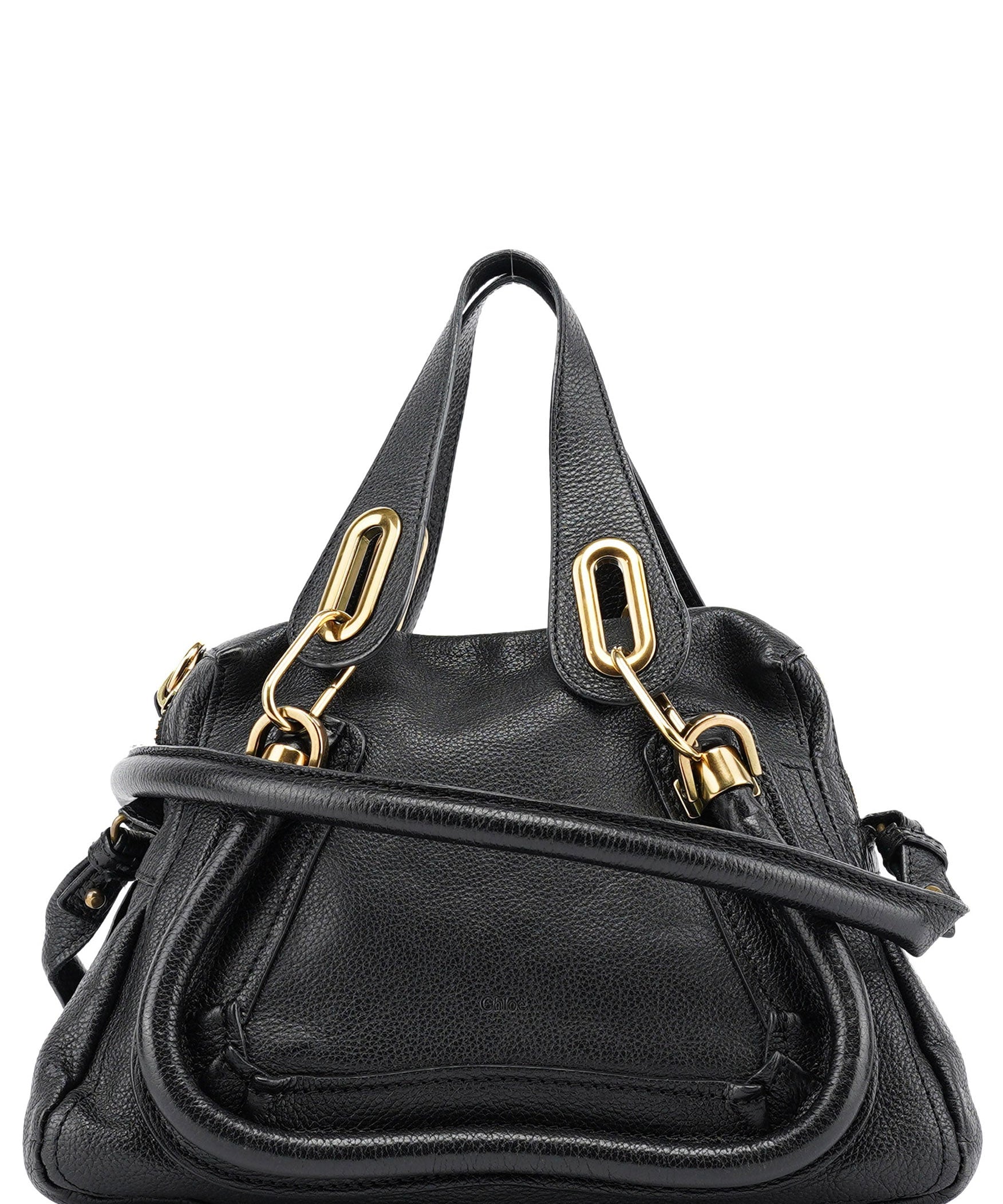 Chloé Black Leather Paraty 2-Way Shoulder Bag
